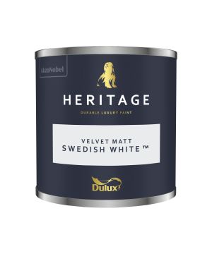 Dulux Heritage 125ml Swedish White matt emulsion interior paint tester pot