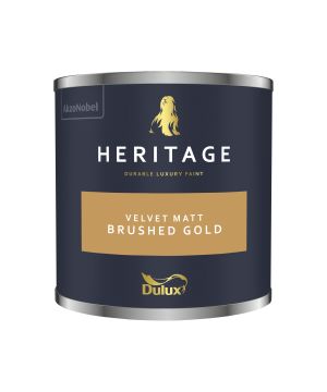 Dulux Heritage Brushed Gold 125ml Tester Pot matt emulsion paint