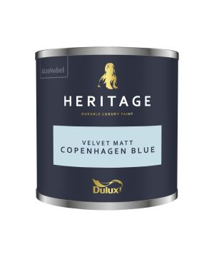 Dulux Heritage 125ml Copenhagen Blue tester pot of luxury washable matt emulsion paint