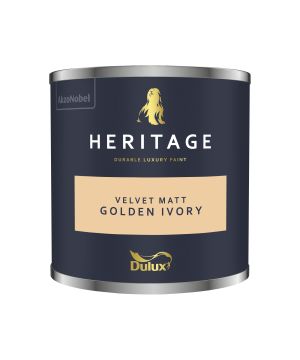 Dulux Heritage 125ml Golden Ivory matt emulsion interior paint tester pot