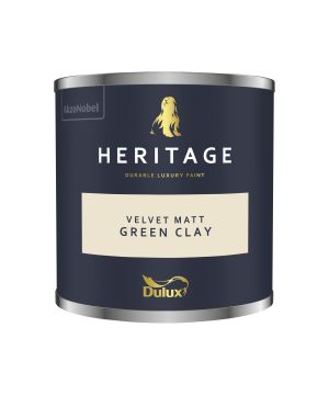 Dulux Heritage Green Clay 125ml interior paint tester pot in luxury washable matt emulsion