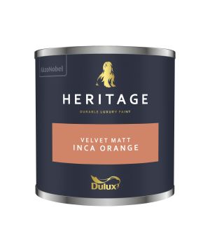 Dulux Heritage Inca Orange 125ml matt emulsion paint tester pot