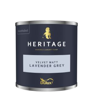 Dulux Heritage 125ml Lavender Grey interior matt emulsion paint tester pot