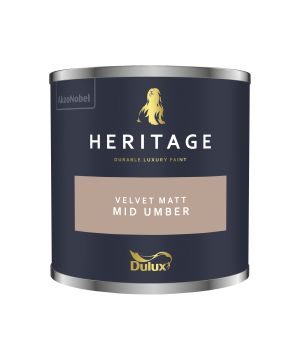 Dulux Heritage Mid Umber 125ml matt emulsion paint tester pot