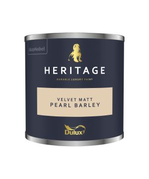 Dulux Heritage 125ml Pearl Barley matt emulsion tester pot for interior walls and ceilings