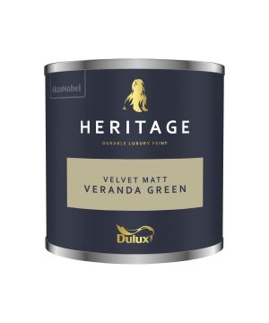 Dulux Heritage Veranda Green 125ml matt emulsion interior paint tester pot
