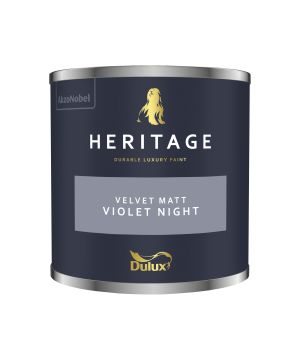 Dulux Heritage Violet Night 125ml interior matt emulsion paint tester pot