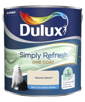 Dulux Simply Refresh One Coat Matt Emulsion Paint in Natural Calico, 2.5L tin