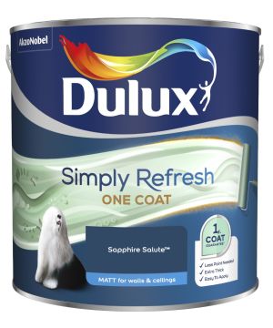 Dulux Simply Refresh One Coat Matt Emulsion Paint in Sapphire Salute, 2.5L