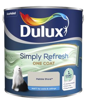 Dulux Simply Refresh One Coat Matt Emulsion Paint in Pebble Shore, 2.5L tin