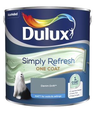 Dulux Simply Refresh One Coat Matt Emulsion Paint in Denim Drift, 2.5L