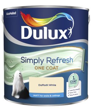 Dulux Simply Refresh One Coat Matt Emulsion Paint in Daffodil White, 2.5L