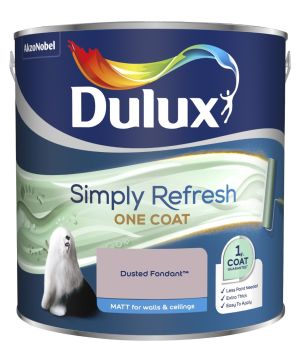 Dulux Simply Refresh One Coat Matt Emulsion Paint in Dusted Fondant, 2.5L tin with matt finish