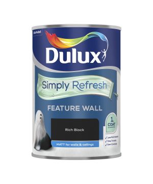 Dulux Simply Refresh Feature Wall Matt Paint in Rich Black, 1.25L