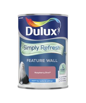 Dulux Simply Refresh Feature Wall Matt Paint in Raspberry Diva, 1.25L