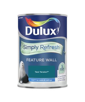 Dulux Simply Refresh Feature Wall Matt Paint Teal Tension 1.25L