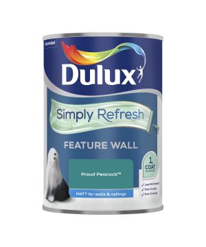Dulux Simply Refresh Feature Wall Matt Paint in Proud Peacock, 1.25L
