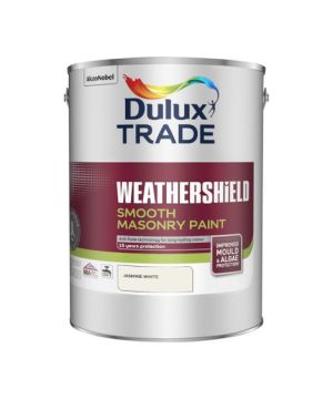 Dulux Trade Weathershield Smooth Masonry Paint, 5L in Jasmine
