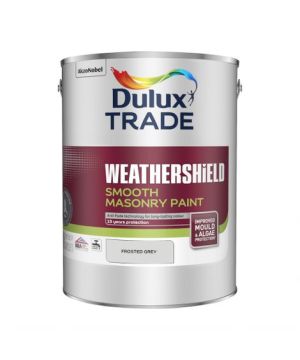 Dulux Trade Weathershield Smooth Masonry Paint in Frosted Grey, 5L