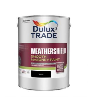 Dulux Trade Weathershield Smooth Masonry - Black - 5L exterior wall paint