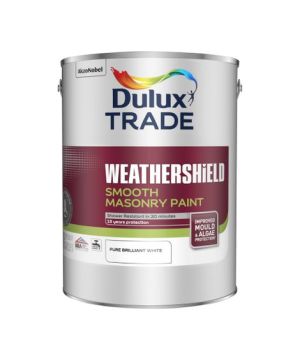 Dulux Trade Weathershield Smooth Masonry Paint, Pure Brilliant White, 5L