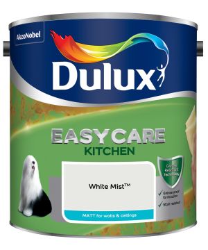 Dulux Easycare Kitchen Matt Emulsion Paint in White Mist, 2.5L