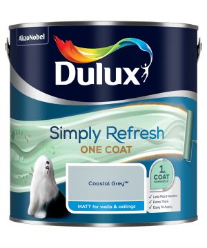 Dulux Simply Refresh One Coat Matt Emulsion Paint in Coastal Grey, 2.5L