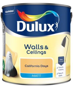 Dulux Matt Emulsion Paint California Days 2.5L in a smooth and creamy finish
