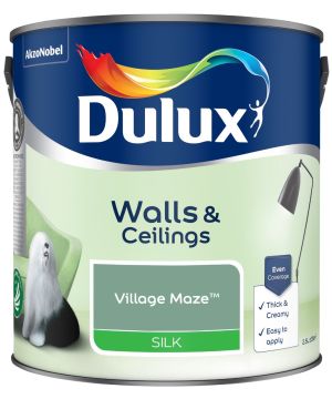 Dulux Silk Emulsion Paint - Village Maze - 2.5L smooth silk finish interior paint