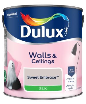 Dulux Silk Emulsion Paint in Sweet Embrace, 2.5L silk finish wall and ceiling paint