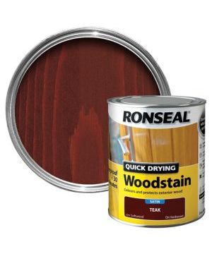 Ronseal Quick Drying Woodstain 750ml in Teak Satin