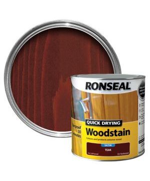 Ronseal Quick Drying Woodstain 2.5L in Teak Satin