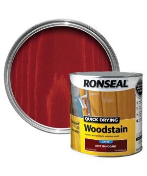 Ronseal Quick Drying Woodstain, Deep Mahogany Satin, 2.5L