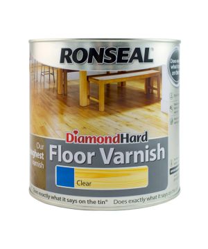 Ronseal Diamond Hard Floor Varnish Clear Satin 2.5L tin