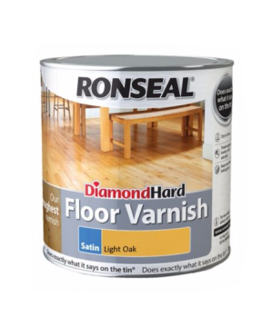 Ronseal Diamond Hard Floor Varnish Light Oak Satin 2.5L tin