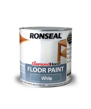 Ronseal Diamond Hard Floor Paint, White, 2.5L tin with satin finish