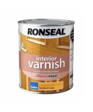 Ronseal Interior Diamond Hard Varnish 750ml in satin medium oak