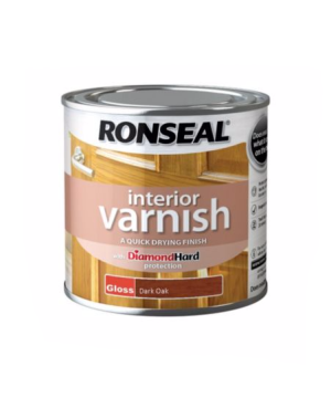 Ronseal Diamond Hard Interior Varnish 250ml in Dark Oak Gloss
