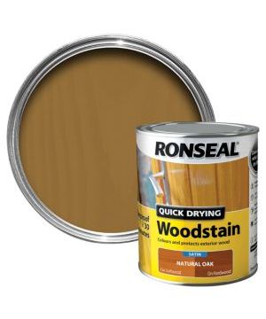 Ronseal Quick Drying Woodstain 750ml in Natural Oak Satin