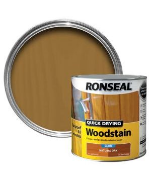 Ronseal 2.5L Natural Oak Satin Quick Drying Woodstain tin