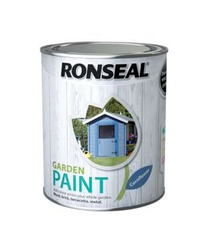 Ronseal Garden Paint Cornflower 750ml water-based outdoor paint