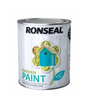 Ronseal Garden Paint Summer Sky 750ml water-based paint tin