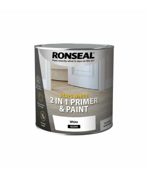 Ronseal Stays White 2in1 Primer & Paint 750ml in white gloss
