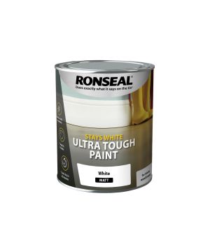 Ronseal Stays White Ultra Tough Paint White Matt 750ml wood and metal paint tin