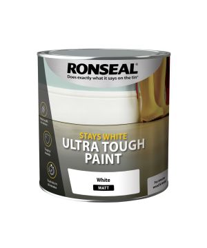 Ronseal Stays White Ultra Tough Paint 2.5L in White Matt