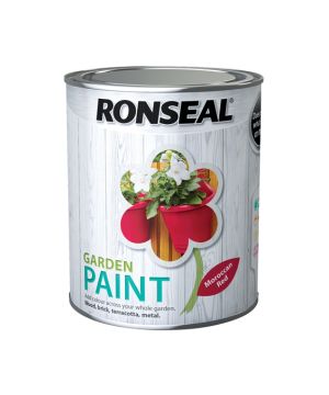 Ronseal Garden Paint Moroccan Red 750ml water-based paint tin