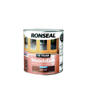 Ronseal 10 Year Woodstain 250ml tin in Dark Oak satin finish