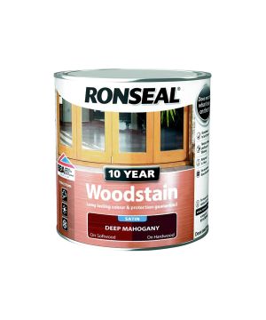 Ronseal 10 Year Woodstain 750ml Deep Mahogany Satin
