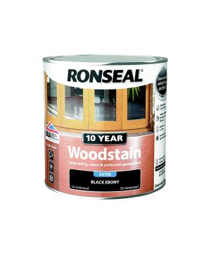 Ronseal 10 Year Woodstain 750ml in satin ebony