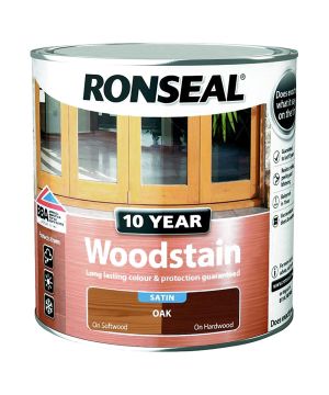 Ronseal 10 Year Woodstain, Oak Satin, 2.5L